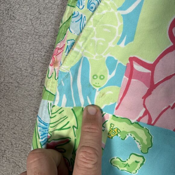 VNTG Lilly Pulitzer Patchwork Print Ankle Pants Women’s Size 4 Beach BOHO Y2K - Picture 5 of 12